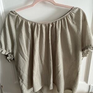 XL Madewell Light Sage Texture & Thread Peasant Blouse